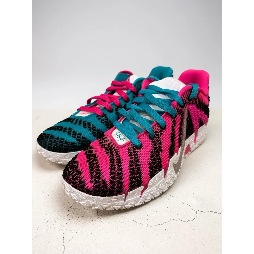 Nike Ja 3 Nike By You Pink Blue Wave Basketball‎ Shoes Men\'s 7.5 IO7565-900 New NEW Nike Ja 3 By You Mismatch Blue Pink IO7565-900 Men Size  main image 3